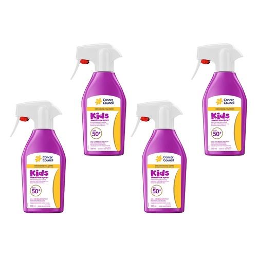 Cancer Council Kids Sunscreen Spray SPF 50+ 300mL Pack of 4