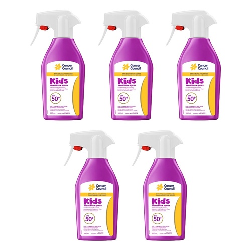 Cancer Council Kids Sunscreen Spray SPF 50+ 300mL Pack of 5