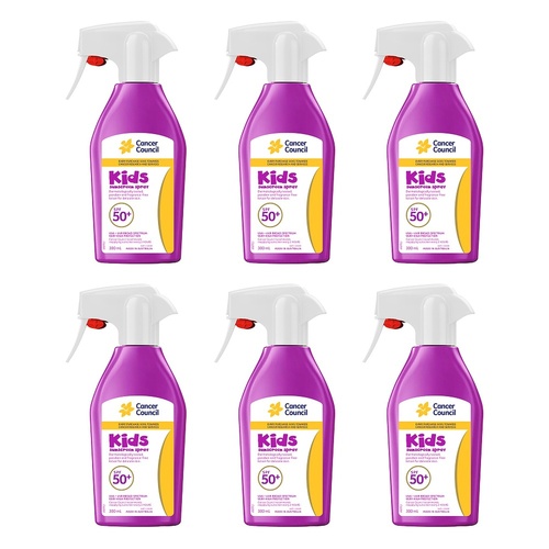 Cancer Council Kids Sunscreen Spray SPF 50+ 300mL Pack of 6