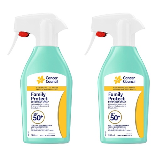 Cancer Council Family Protect Sunscreen Spray SPF 50+ 300mL Pack of 2