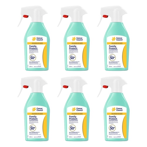 Cancer Council Family Protect Sunscreen Spray SPF 50+ 300mL Pack of 6