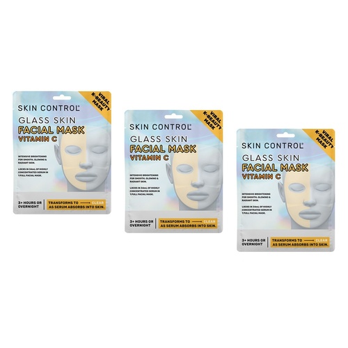 Skin Control Glass Skin Facial Mask Vitamin C x 12 Bundle of 3