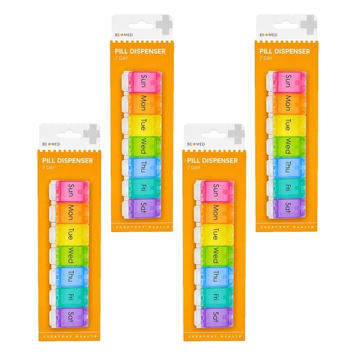 Budget Bemed 7 Day Pill Dispenser Colour Pack of 4