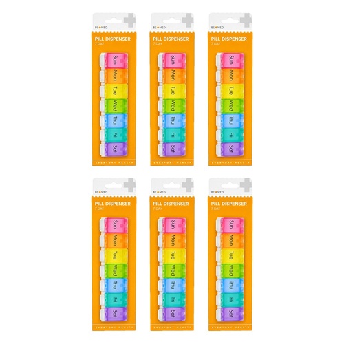 Budget Bemed 7 Day Pill Dispenser Colour Pack of 6