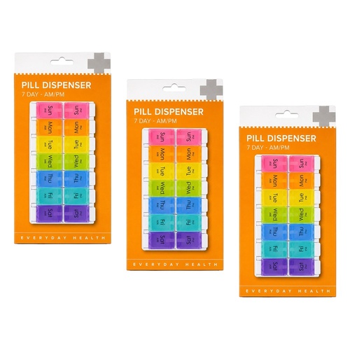 Budget Bemed 7 Day AM/PM Pill Dispenser Colour Pack of 3