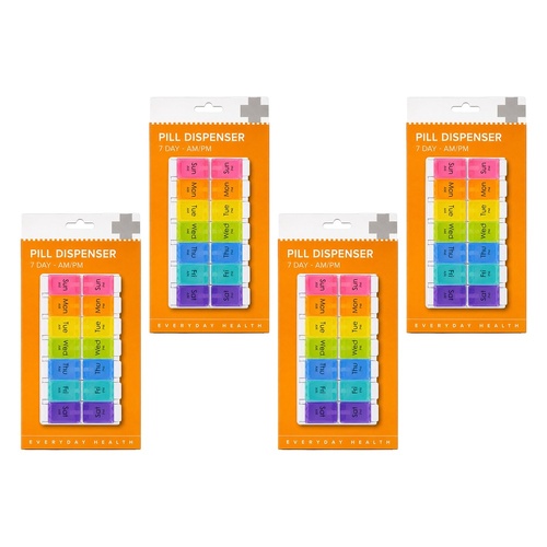 Budget Bemed 7 Day AM/PM Pill Dispenser Colour Pack of 4