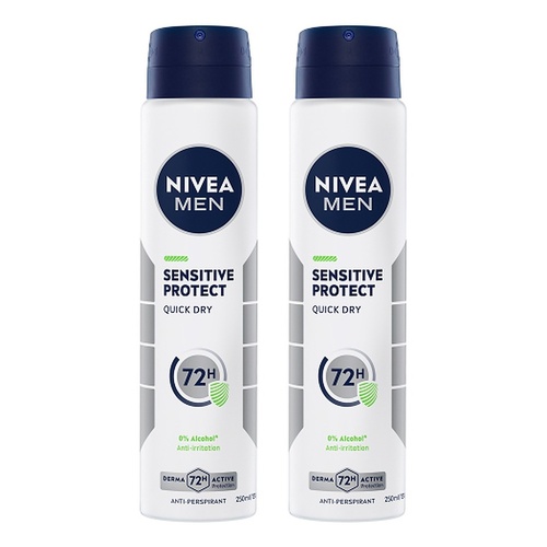 Nivea Men Sensitive Protect Quick Dry Anti-Perspirant 250mL Pack of 2