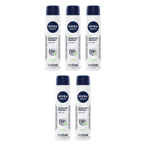 Nivea Men Sensitive Protect Quick Dry Anti-Perspirant 250mL Pack of 5