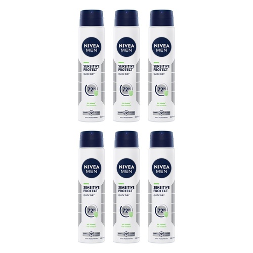Nivea Men Sensitive Protect Quick Dry Anti-Perspirant 250mL Pack of 6