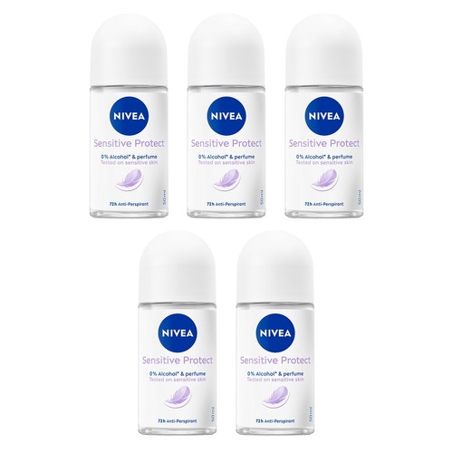 Nivea Sensitive Protect Anti-Perspirant 50mL Pack of 5