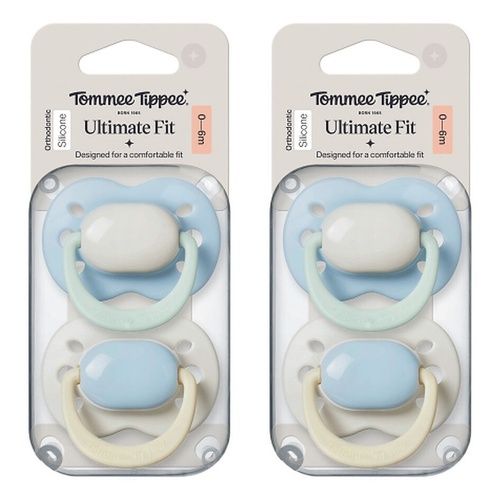 Tommee Tippee Ultimate Fit Soother 0-6 Months Multi 2 Pack Bundle of 2