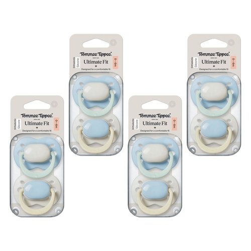 Tommee Tippee Ultimate Fit Soother 0-6 Months Multi 2 Pack Bundle of 4