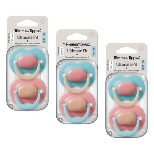 Tommee Tippee Ultimate Fit Soother 18-36 Months Multi 2 Pack Bundle of 3