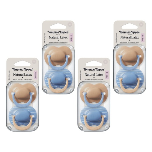 Tommee Tippee Natural Latex Ultimate Fit Soother 6-18m Multi 2 Pack Bundle of 4