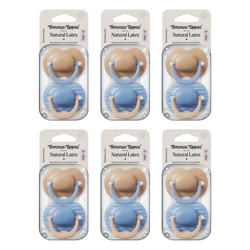Tommee Tippee Natural Latex Ultimate Fit Soother 6-18m Multi 2 Pack Bundle of 6