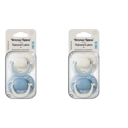 Tommee Tippee Natural Latex Ultimate Fit Soother 18-36m Multi 2 Pack Bundle of 2