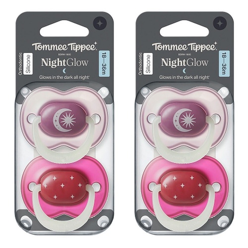Tommee Tippee Nightglow Soother 18-36 Months Pack of 2