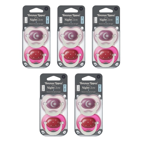 Tommee Tippee Nightglow Soother 18-36 Months Pack of 5