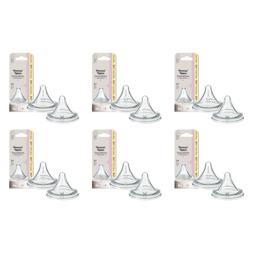Tommee Tippee Natural Start Deep Latch Teats Extra Slow Flow 0m+ 2 Bundle of 6