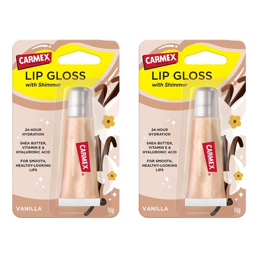 Carmex Shimmer Lip Gloss Vanilla 10g x 12 Bundle of 2
