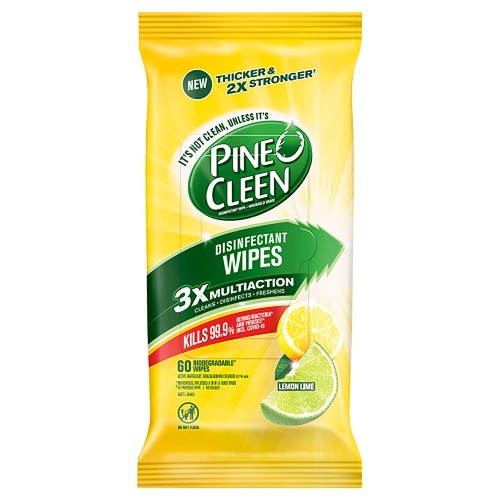 Dettol Pine O Cleen Disinfectant Wipes Lemon Lime 60 Pack