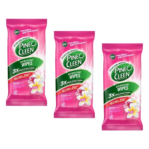 Dettol Pine O Cleen Disinfectant Wipes Tropical Blossom 60 Pack Bundle of 3