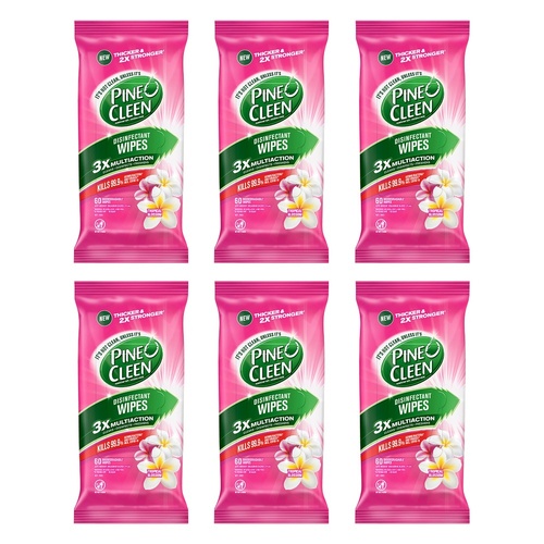 Dettol Pine O Cleen Disinfectant Wipes Tropical Blossom 60 Pack Bundle of 6