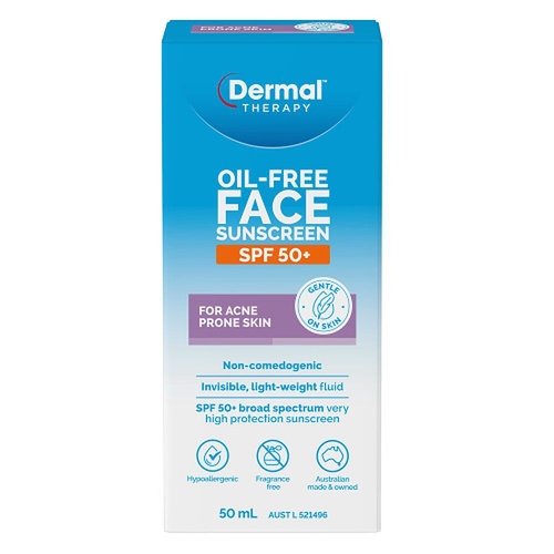 Dermal Therapy Oil Free Face Sunscreen SPF 50+ 50mL