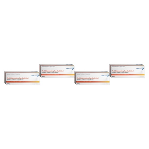 Apotex Anti-Inflammatory Pain Relief Gel 100g Pack of 4