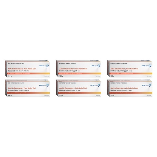 Apotex Anti-Inflammatory Pain Relief Gel 100g Pack of 6
