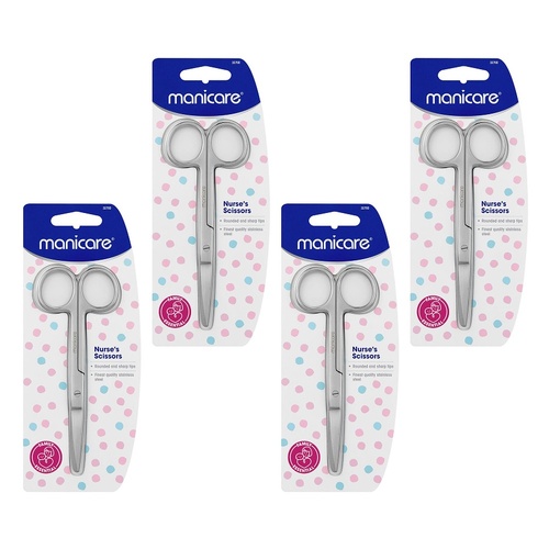 Manicare Nurse's Scissors Blunt/Sharp Tips Pack of 4