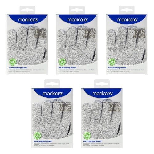 Manicare Eco Exfoliating Gloves Recycled Polyester Pack of 5