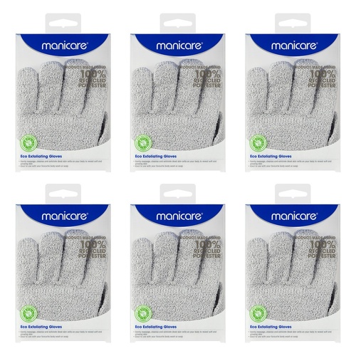 Manicare Eco Exfoliating Gloves Recycled Polyester Pack of 6