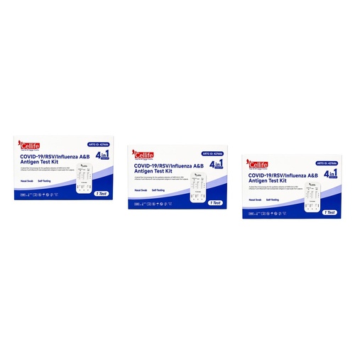 Fanttest Cellife Covid-19/RSV/Flu A&B Nasal Test Pack of 3