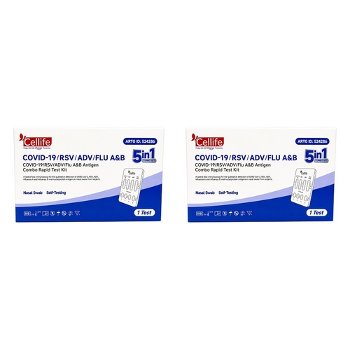 Fanttest Cellife Covid-19/RSV/ADV/Flu A&B Nasal Test Pack of 2