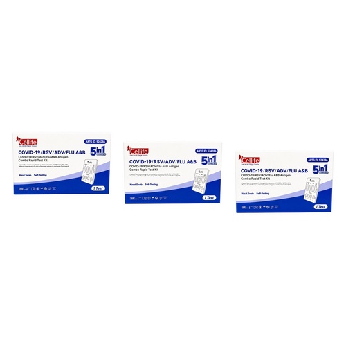 Fanttest Cellife Covid-19/RSV/ADV/Flu A&B Nasal Test Pack of 3