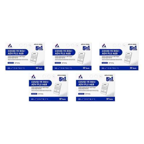 Fanttest AHPC Covid-19/RSV/ADV/Flu A&B Nasal Test 10 Pack Bundle of 5