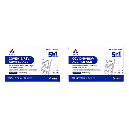 Fanttest AHPC Covid-19/RSV/ADV/Flu A&B Nasal Test 6 Pack Bundle of 2