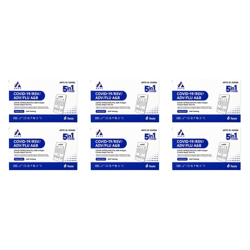 Fanttest AHPC Covid-19/RSV/ADV/Flu A&B Nasal Test 6 Pack Bundle of 6