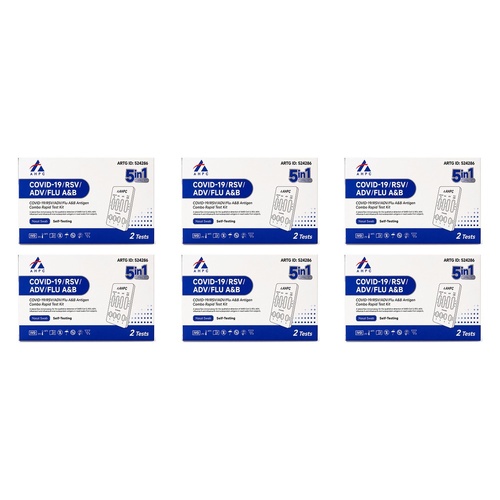 Fanttest AHPC Covid-19/RSV/ADV/Flu A&B Nasal Test 2 Pack Bundle of 6