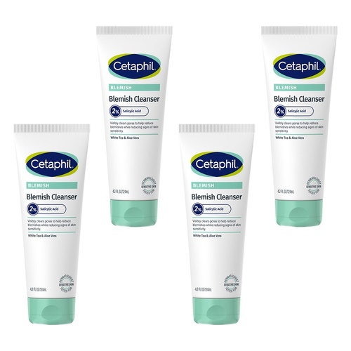 Cetaphil Blemish Cleanser with 2% Salicylic Acid 124mL Pack of 4