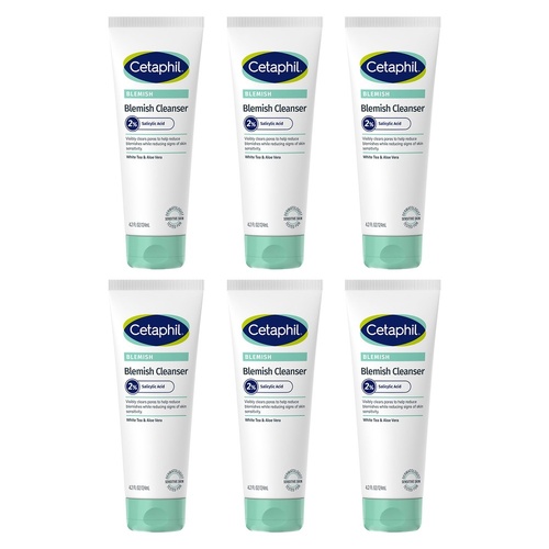 Cetaphil Blemish Cleanser with 2% Salicylic Acid 124mL Pack of 6