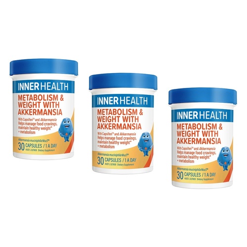 Inner Health Metabolism & Weight With Akkermansia 30 Capsules Pack of 3