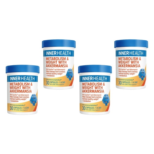 Inner Health Metabolism & Weight With Akkermansia 30 Capsules Pack of 4