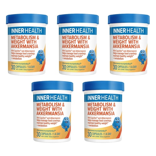 Inner Health Metabolism & Weight With Akkermansia 30 Capsules Pack of 5