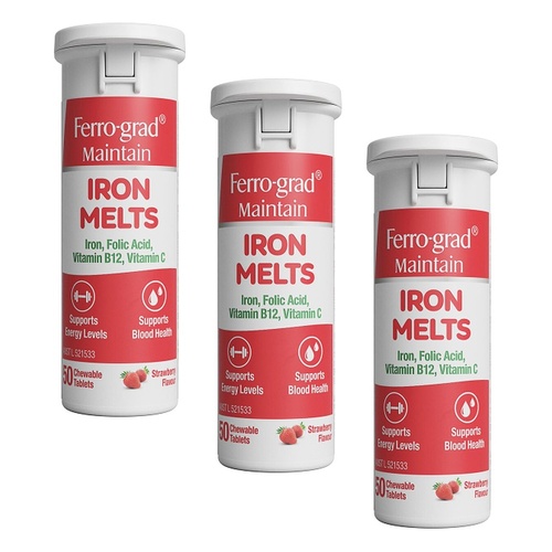 Ferro-Grad Maintain Iron Melts Chewable Tablets Pack of 3