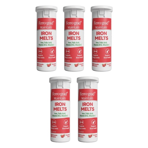 Ferro-Grad Maintain Iron Melts Chewable Tablets Pack of 5