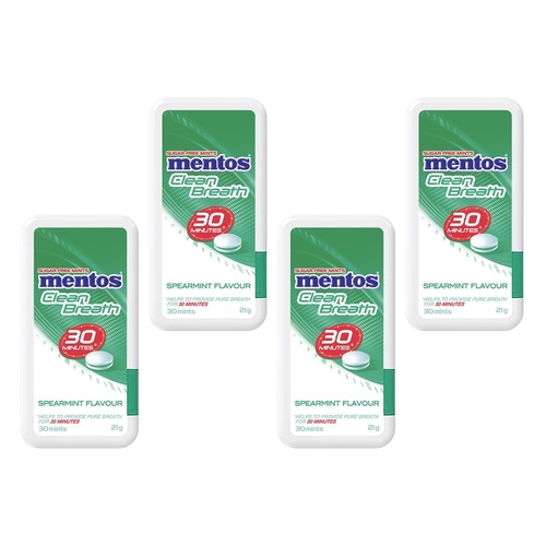 Mentos Clean Breath Spearmint 21g x 12 Bundle of 4