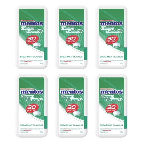 Mentos Clean Breath Spearmint 21g x 12 Bundle of 6