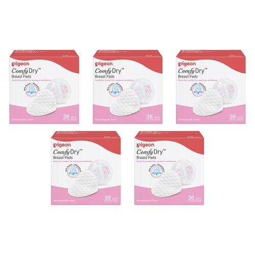Pigeon Comfy Feel Breast Pad 36 Pack Bundle of 5